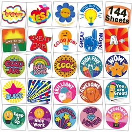 CHARLENT Motivational Tattoo Stickers for Kids - 144 Individually Sheets Reward Tattoo Stickers for Teacher Students Classroom, Teacher Supplies for Classroom, Potty Training Temporary Tattoos