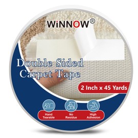 WINNOW Non-Slip Double Sided Carpet Tape 2 Inch x 45 Yards – Rug Gripper for Carpet & Hardwood Floors, No Residue, Prevents Curling