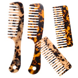 Healvian 4pcs Marble Comb Detangle Curly Hair Comb Hairdressing for Women Fine Hair Tooth for Knots