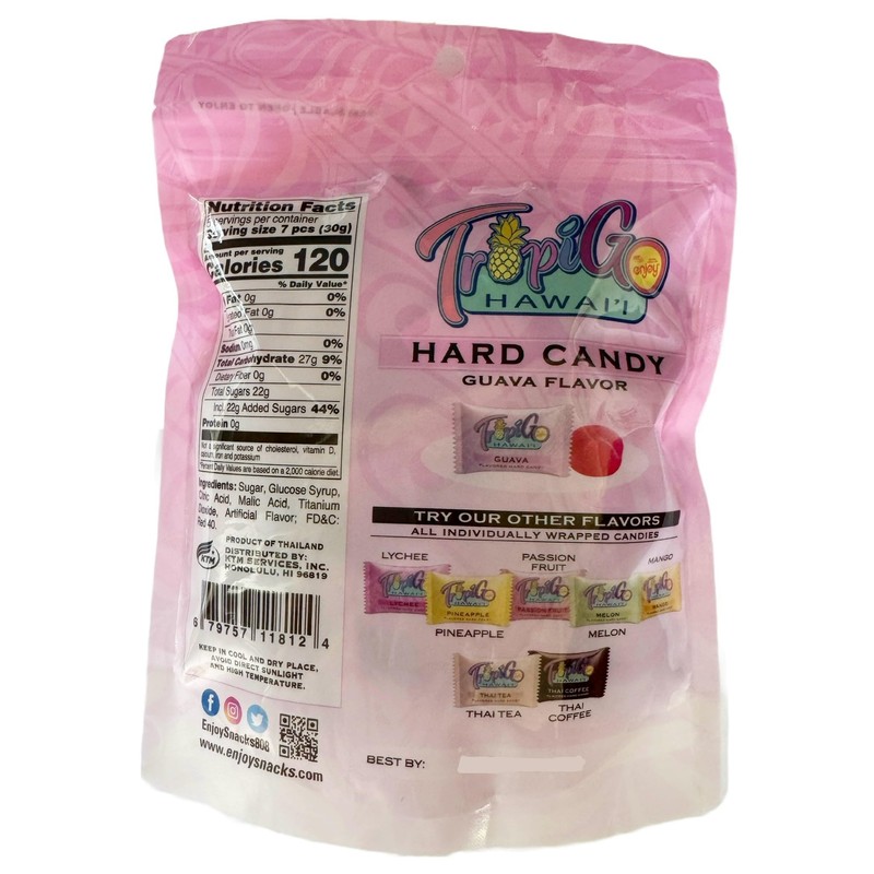 TropiGo Hawaii Tropical Hard Candy (Guava)