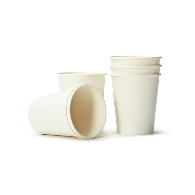 SUL Disposable Paper Cups, 200ml, White, Hot and Cold Drinks,