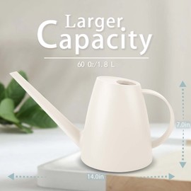 Watering Can for Indoor Plants, Small Watering Cans for House Plant Garden Flower, Long Spout Water Can for Outdoor Watering Plants 1. 8L 1/2 Gallon (White)