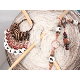 Copper Row Counter Chain for Knitting with Progress Keeper
