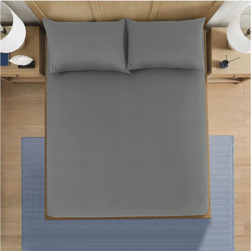 CHARKHAH Polycotton Fitted Sheet for Single Double King Super King