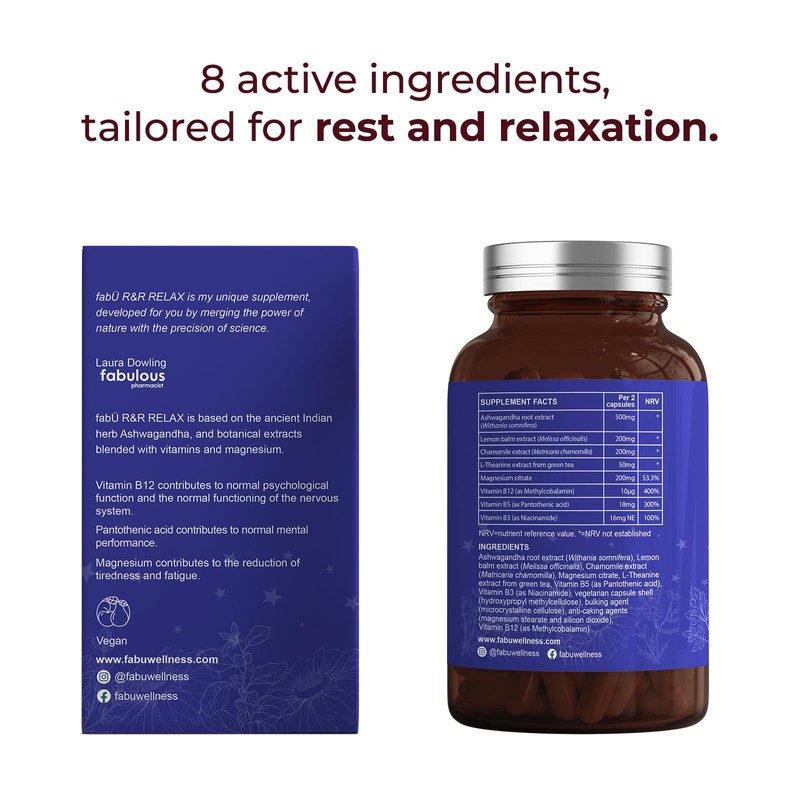 fabÜ R&R Relax - Botanical Relaxation Supplement with Vitamins and