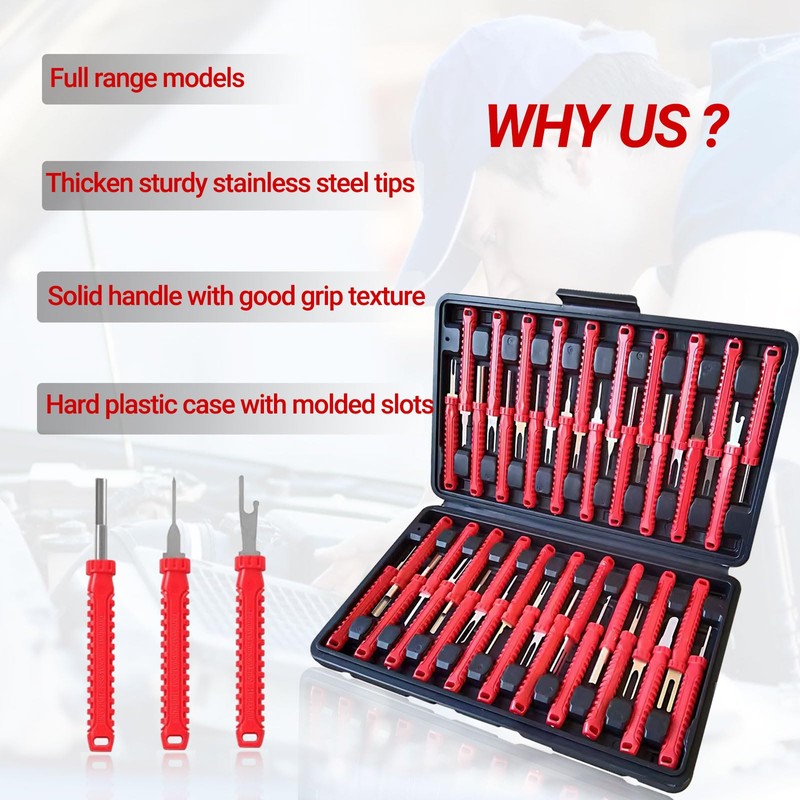 41PCS Terminal Removal Tool Kit with Pin Extractor and 3V-72V