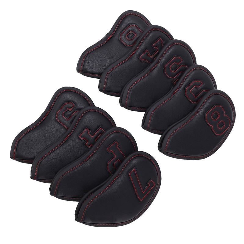 Golf IronCovers, 9Pcs PU and Plush Golf Club IronCovers Waterproof