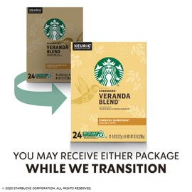Starbucks Veranda Blend Coffee K-Cup Pods | Blonde Roast | Coffee Pods for Keurig Brewers | 1 Box (24 Pods)