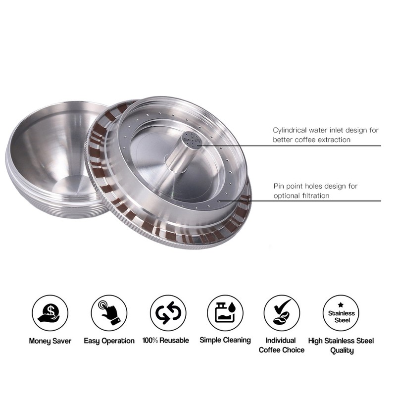 Refillable Coffee Pod Reusable Coffee Powder Capsule Stainless Steel 70ML