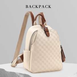 HKCLUF CN5037 Small Backpack Purse for Women Anti Theft Backpack Multipurpose Design Handbag Ladies Shoulder Bags Travel Backpack Outdoorfun dealsforyoudays  TikTokShopBacktoSchool:_Beige