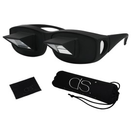DS. DISTINCTIVE STYLE Lazy Readers Glasses Prism Glasses Lying Down Bed Horizontal Watching TV Reading Spectacles Horizontal Glasses - Black