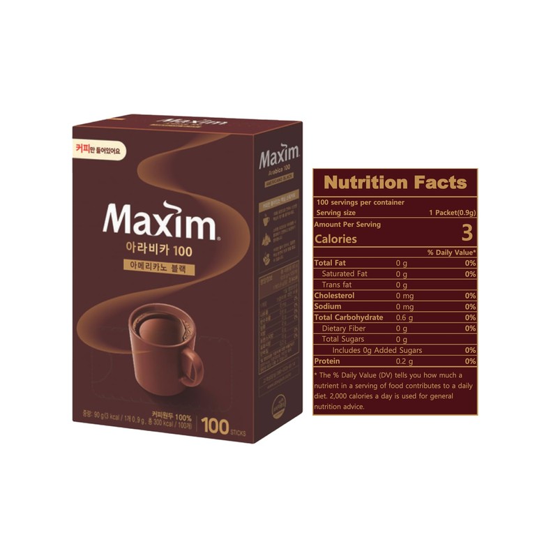 Instant Coffee Maxim Arabica 100 Black Coffee 0.9g x 100