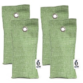 biped FRESH! Shoe Cushion with Bamboo Activated Carbon Against Foot Odour - Natural Shoe Dryer for Unpleasantly Smelling Shoes and Sports Bags (4 x 75 g) Odour Neutraliser z2811 (Pack of 4, Green)