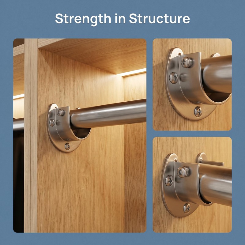 4 Pack Closet Rod Brackets, 1-1/4 Inch Heavy Duty Closet