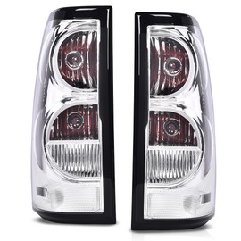 CHEDA Clear Lens Tail Lights Replacement Compatible with 2003 2004 2005 2006 Chevy Silverado All Models Pickup w/Wire Harness Rear Lamp Assembly Pilotos Traseros Conjunto