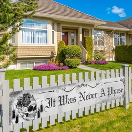 MEFENG Gothic It Was Never a Phase Banner – Old English Emo Banner – Fondo gótico de 30 cumpleaños – Banner de cumpleaños funerario para decoraciones de fiesta de cumpleaños 20, 30, 40, fiesta de gritos, calavera negra de 10 x 1 pie