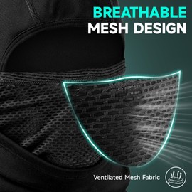 Balaclava Ski Mask for Men Women Thermal Winter Face Mask Dual-Layer Balaclava Breathable Windproof for Cold Weather Skiing Cycling Outdoor Work Black