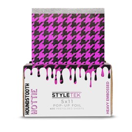 STYLETEK 5x11 Pop-Up Foil, 400 Sheets with Houndstooth Pattern for Salon Use