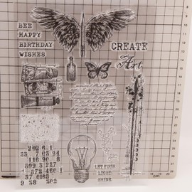 LZBRDY - Patrones de hojas de mariposa, diseño de hojas de mariposa, sellos transparentes para hacer tarjetas y álbumes de recortes, sellos de silicona para manualidades (LZT2121)