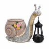 Solar Snail Planter Statue for Garden – Outdoor Resin Decor