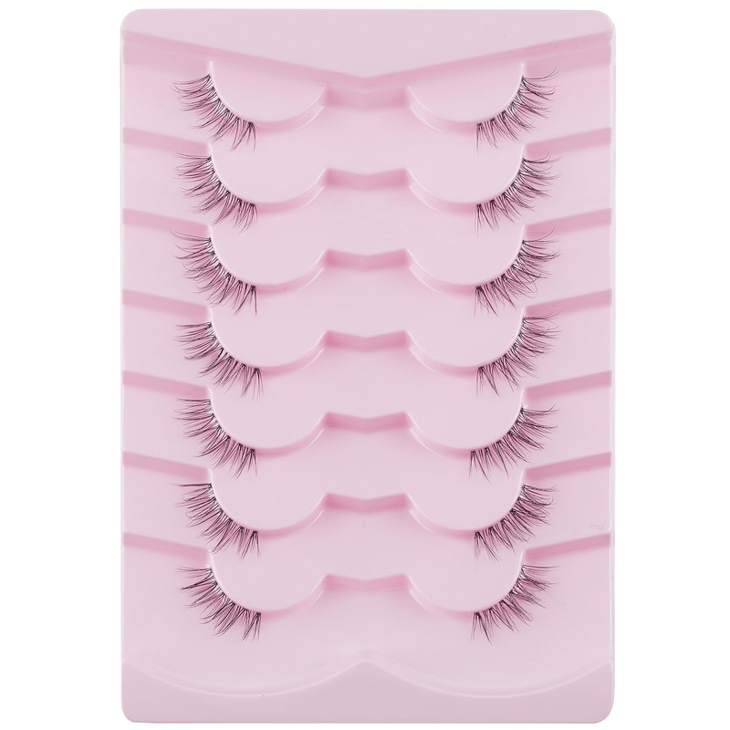 Half Lashes Natural Wispy False Eyelashes Half Eyelashes Clear Band