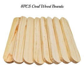 Unfinished Wooden Blocks, Oval Wooden Boards for Crafts, Blank, Whittling Wood Blocks for Engraving, Wood Burning, Painting (30 x 5 x 1.5 cm/8 Pack)
