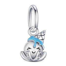 KEQ 925 Silver Cute Ocupy Charms for Bracelets and Necklaces Ocean Ocupy Summer Beads Dangle Pendants Jewelry for Women