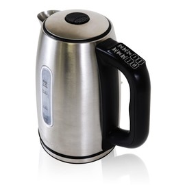 Kenmore 1.7L Cordless Electric Kettle w/ 6 Temperature Pre-Sets, Stainless Steel Teakettle w/LED light, Auto Shut-Off, Keep Warm, Boil-Dry Protection, Silver