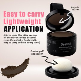 Seaboll Root Touch Up Powder, Instantly Root Cover Up Powder Stain-Proof Hairline Powder for Women & Men Hairline Shadow Powder 0.14 Oz.(B-Medium Brown)