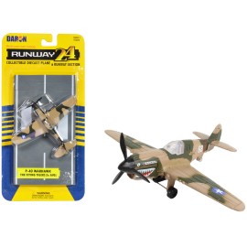 DCD Curtiss P-40 Warhawk Fighter Aircraft Camouflage 'Flying Tigers-First American Volunteer Group' Diecast Toy Runway Section