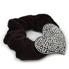 Large Crystal Classic 'Heart' Pony Tail Black Hair Scrunchie -