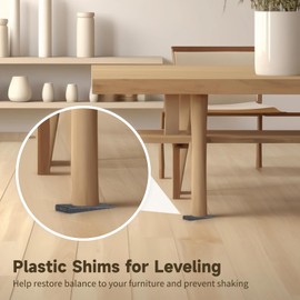 Plastic Shims for Leveling, 200 Pcs Furniture Leveling Wedges, Anti-Skid Serrated Wedge Levelers for Tables, Cabinets, Beds, Refrigerators, Heavy-Duty Plastic Furniture Leveling Shims