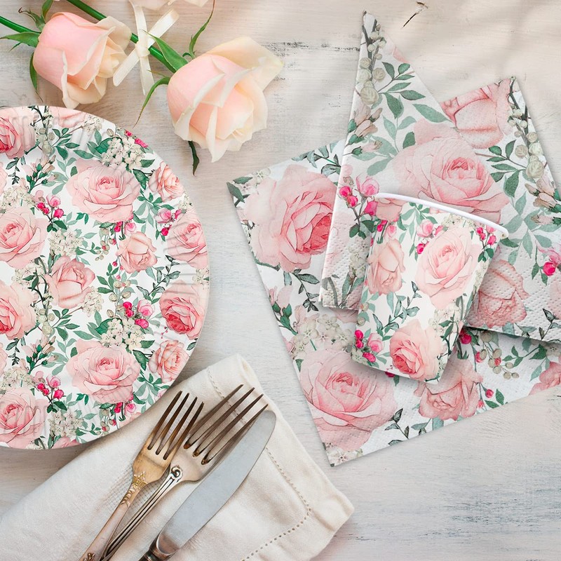 Paw Lunch Napkin Pack of 20, Gorgeous Roses, 33 x
