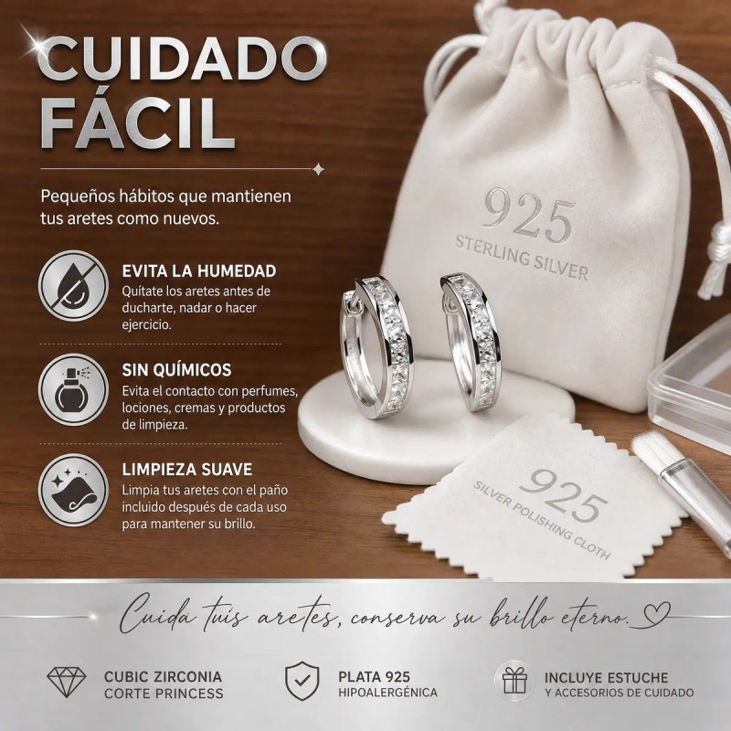 Luz de Estrella Joyas - Arrancadas Aretes Plata 925 Con