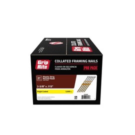 Grip-Rite GR08R Cooler Round Head 2-3/8-Inch by .113-Inch by 21 Degree Plastic Collated Vinyl Coated Framing Nail (5,000 per Box)