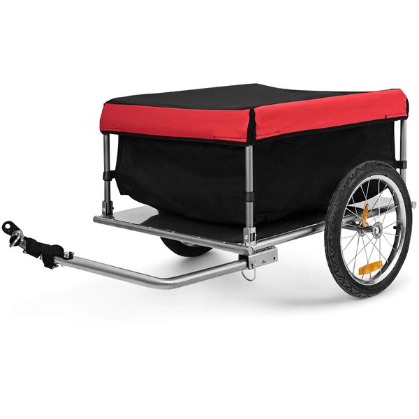 DREAMADE All Terrain Bike Trailer with 2 Large Wheels, Bicycle Transport Trolley with Removable Oxford Cover, Maximum Load 40 kg, Ideal for Running, Carriers, Carriers, Animals or Tools