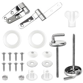 Set of 2 toilet seat attachment, universal toilet seat hinges, toilet seat replacement parts, stainless steel, toilet seat fixed screws, toilet lid holder