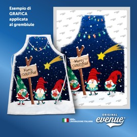 evenue Apron Elves Merry Christmas Blue White One Size, White