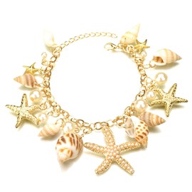 TAKAWORD Sea Shell Starfish Bracelets for Women Adjustable Hawaiian Boho Beach Ankle Bracelets Conch Summer Jewelry Gift