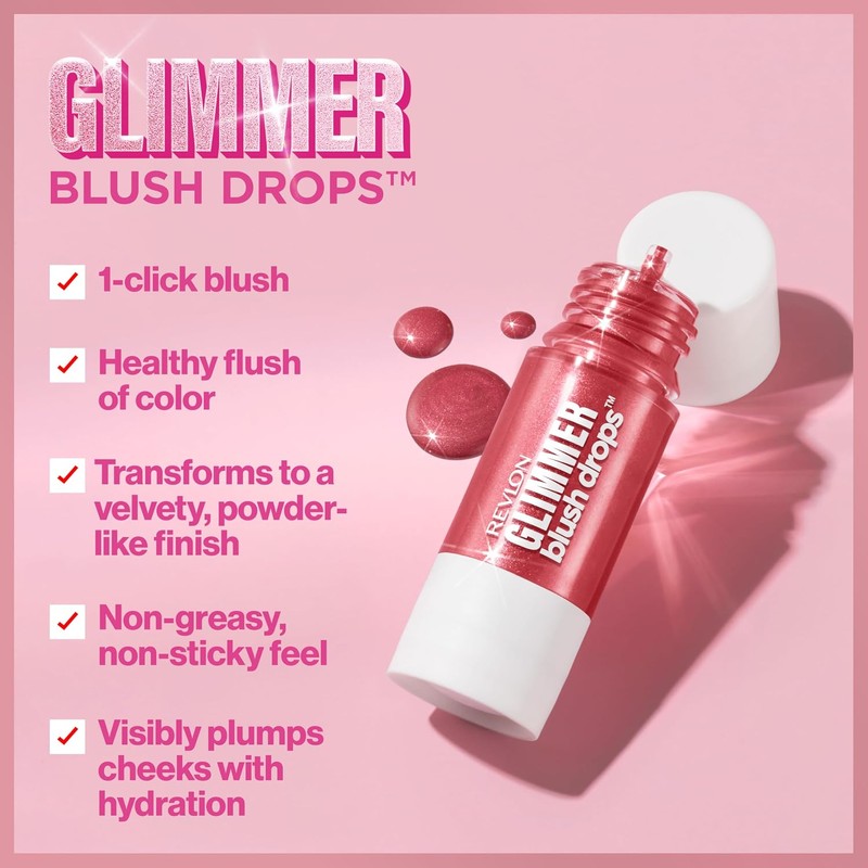Revlon Glimmer Blush Drops Rubor Tono Field of Roses 9.4ml