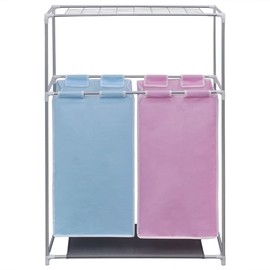 TREATLIFE HOME Efficient 2-Section Laundry Sorter Hamper with Top Shelf for Easy Drying and Storage, Color-Coded Compartments
