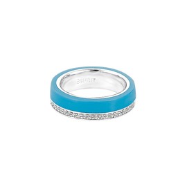 Esprit Marin 68 Glam Women's Ring Stainless Steel Resin Zirconia White Brilliant Cut - turquoise, size: 54
