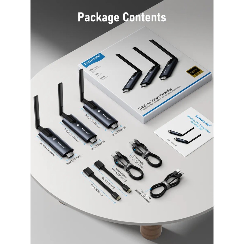 Transmisor Y Receptor Hdmi Inalámbrico Lemorele, 2 Piezas, 1