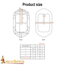 Lord of Battles Medieval Belt Buckle Fantasy Buckles Solid Brass Belt Buckle Ideal for LARP, Renfair & Cosplay