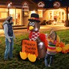 InfleasJoiy 4 FT Pull Banner Turkey Thanksgiving Inflatable Decoration with