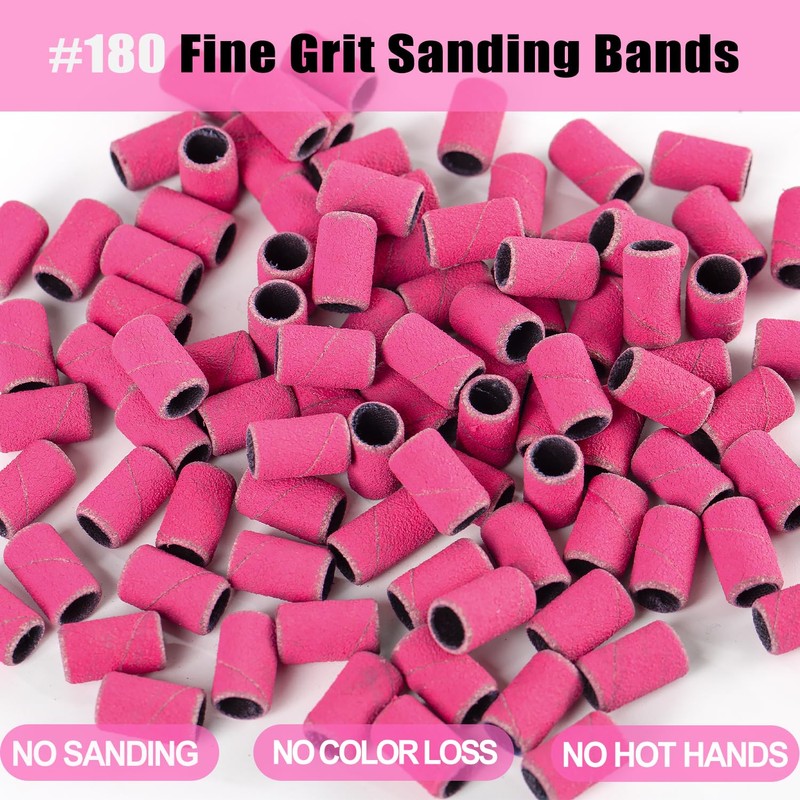 Haozher Nail Drill Bits, 135 Pcs Sanding Bands for Nail