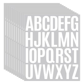 10 Sheet Letter Stickers - 2 Inch White Vinyl Self Adhesive Alphabet Stickers Stick On Letters for Arts Crafts Outdoor Sign Wall Mailbox Windows Doors Car Poster Board (White, 2 Inch)