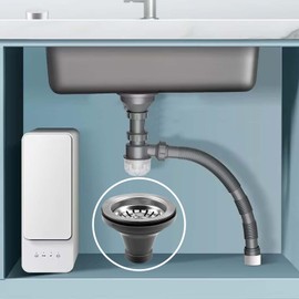 QruiLanTu 3-1/2'' ﻿Kitchen Sink Drain Kit Sink Drain Basket Sink Drain Assembly 304 Stainless Steel Sink Strainer Basket Stopper for Home Standard Kitchen Sinks （Tailpiece Included）