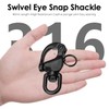 NECMETU Black Snap Shackle 316 Stainless Steel Swivel Shackle Sailing