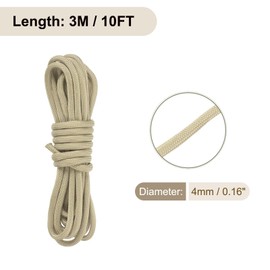 Rebower 550 Paracord Rope 3 m, 4mm Thin Paracord Nylon Cord 7-Strand Core [for Tent Camping Outdoor Gear] - Khaki
